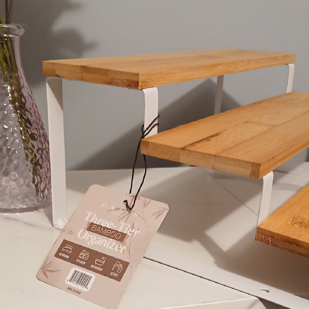 Three-Tier Bamboo Shelf Organizer. Brand New! - Picture 4 of 6
